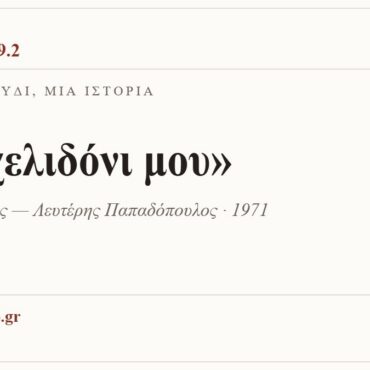 Κάρτα ΔΙΑΥΛΟΣ 99.2 — Ένα τραγούδι, μία ιστορία: «Αχ χελιδόνι μου», Μάνος Λοΐζος — Λευτέρης Παπαδόπουλος · 1971